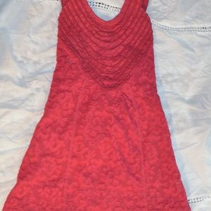 Red Patterned Fabric Tank Top